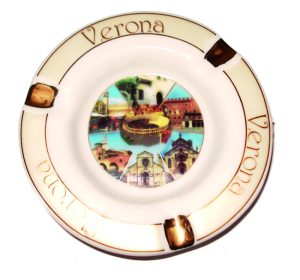 Portacenere Tondo Cm 10 Dec. Oro Verona Monum.