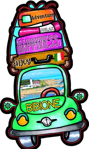 Magnete Glossy Auto Con Bagagli Bibione