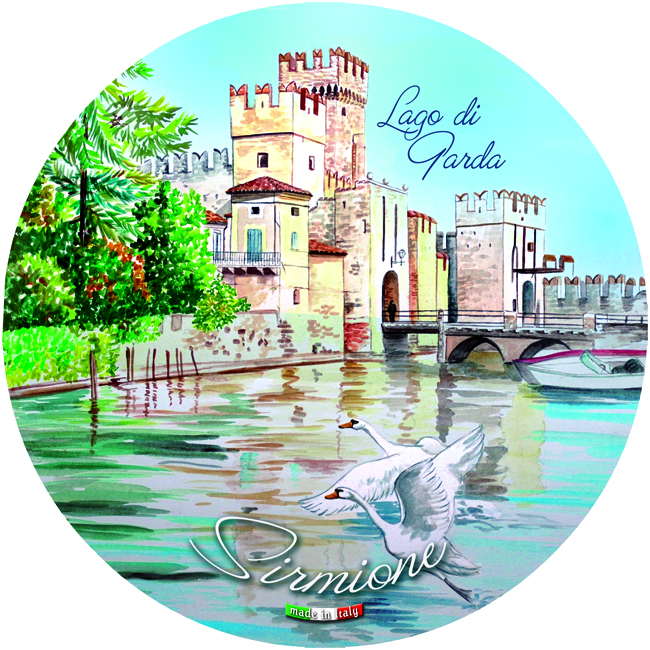 Piatto Ceramica Rotondo Lago - Sirmione