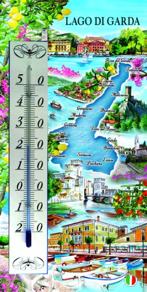 Piastrella Ceramica Cm 10X20 C/Termometro Lago