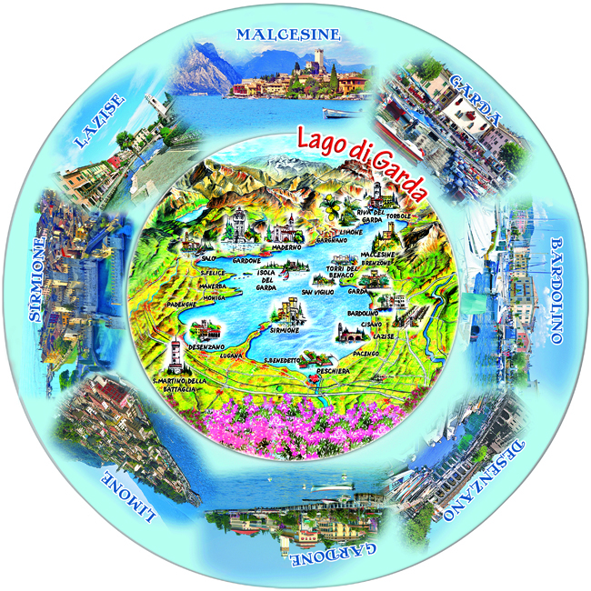Piatto Ceramica Rotondo Lago Di Garda