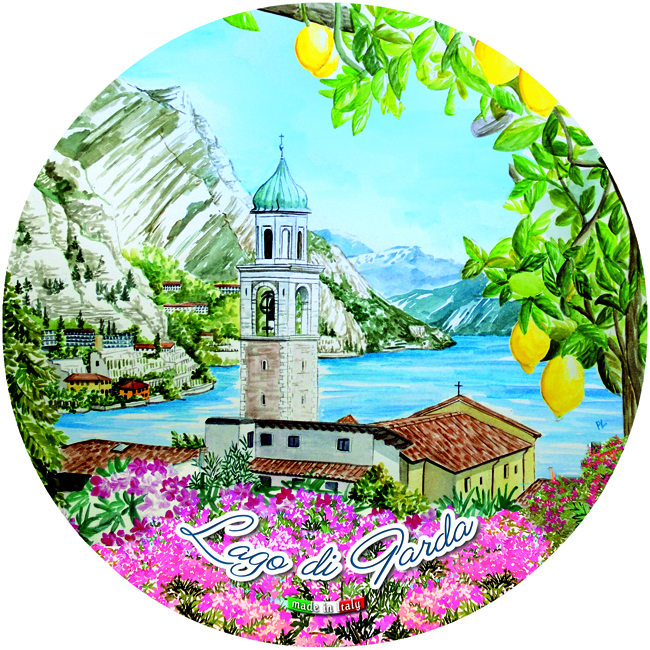 Piatto Ceramica Rotondo Lago Di Garda