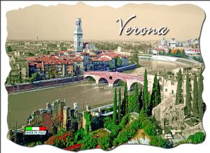 Magnete Marmo Rett. Cm 8X6 Verona Ponte Pietra Seppia