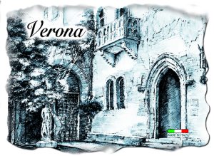 Magnete Marmo Rett. Cm 8X6 Verona Casa B/N Acquer.