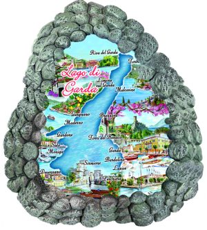 Magnete Resina Cornice Sassolini Lago Di Garda