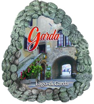 Magnete Resina Cornice Sassolini Lago - Garda