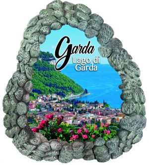 Magnete Resina Cornice Sassolini Lago - Garda