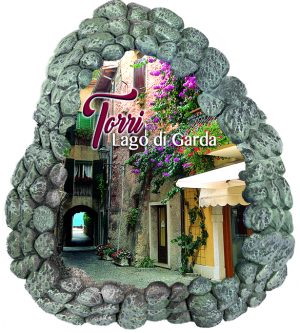 Magnete Resina Cornice Sassolini Lago - Torri