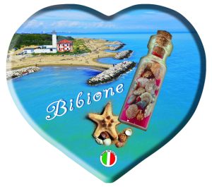 Magnete Resina Cuore C/Bottiglia Bibione