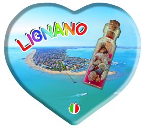 Magnete Resina Cuore C/Bottiglia Lignano