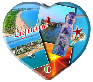 Magnete Resina Cuore C/Bottiglia Lignano