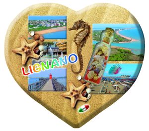 Magnete Resina Cuore C/Bottiglia Lignano