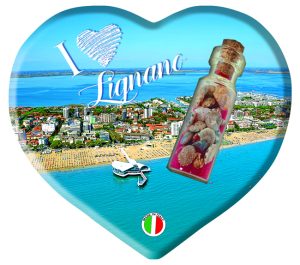 Magnete Resina Cuore C/Bottiglia Lignano