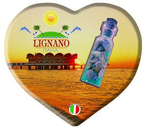 Magnete Resina Cuore C/Bottiglia Lignano
