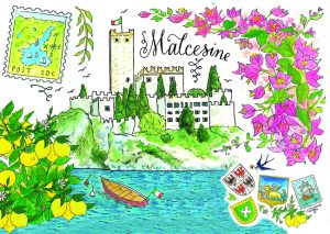 Adesivo Rettangolare Cm 10X7 Lago - Malcesine