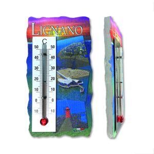Magnete Marmo Panoramico Cm 10,5X6 C/Termometro Lignano