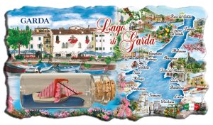 Magn. Marmo Cm 10,5X6 C/Bott. Barca Lago - Garda