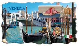 Magn. Marmo Cm 10,5X6 C/Bott. Barca Venezia