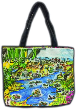 Borsa Lago Di Garda Cm 41X32 Cartina