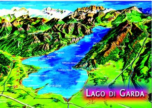 Cartolina F/To 10,5X15 Veduta Lago Cartina
