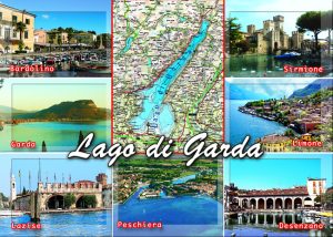 Cartolina F/To 10,5X15 Veduta Loc. Lago Di Garda E Cartina
