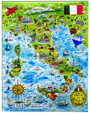 Magnete Fotografico Cm 9X6 Italia Acq. Cartina