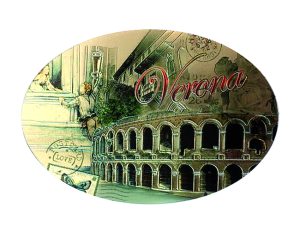 Magnete Fotogr. Decorato Ovale Verona Timbro Love