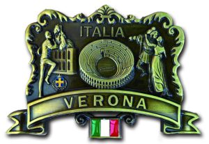 Magn. Met. Grande Verona Bandierina Italia -Oro