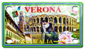 Magnete Targa Metallo 10X5,25 Verona - Fiore