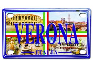 Magnete Targa Metallo 10X5,25 Verona - 4 Vedute