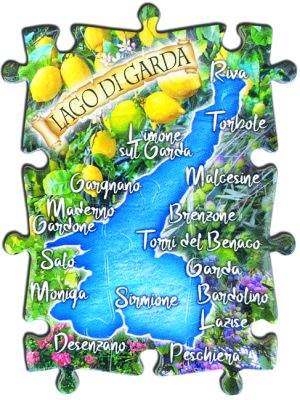 Magnete Fotografico Puzzle Lago - Cartina Verticale