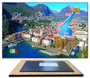 Magnete Legno Rett. Cm 9X6 Lago - Riva