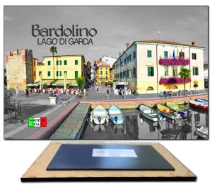 Magnete Legno Rett. Cm 9X6 Lago - Bardolino