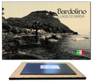 Magnete Legno Rett. Cm 9X6 Lago - Bardolino