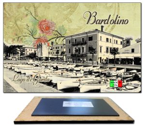 Magnete Legno Rett. Cm 9X6 Lago - Bardolino