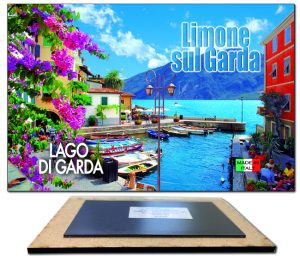 Magnete Legno Rett. Cm 9X6 Lago - Limone
