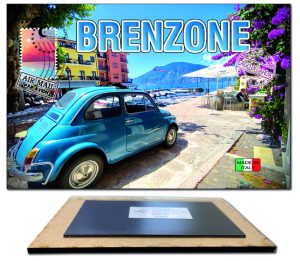 Magnete Legno Rett. Cm 9X6 Lago - Brenzone