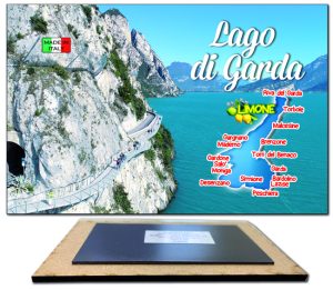 Magnete Legno Rett. Cm 9X6 Lago - Limone