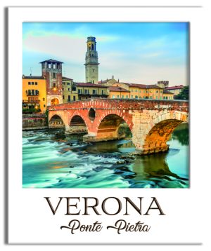 Magnete Legno Doppio Polaroid Verona - Ponte Pietra