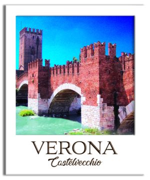 Magnete Legno Doppio Polaroid Verona - Castelvecchio