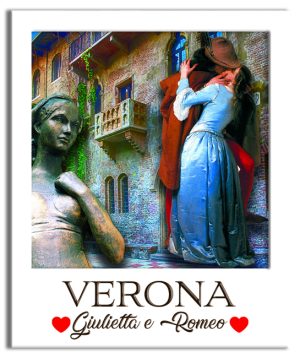 Magnete Legno Doppio Polaroid Verona - Giulietta E Romeo