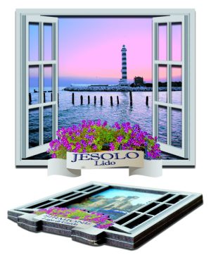 Magnete Legno Doppio Finestra Cm 7,5X7 Jesolo