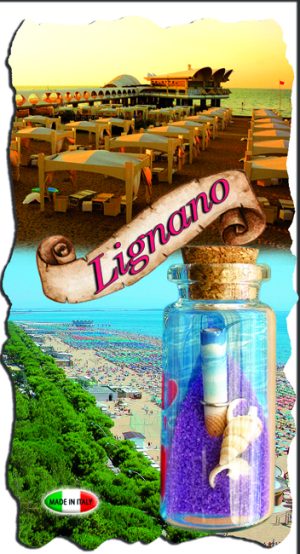 Magn. Marmo Cm 10,5X6 C/Bott. Messaggio Lignano