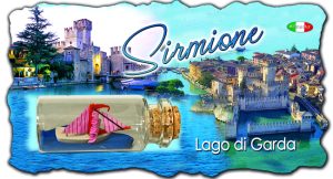 Magn. Marmo Cm 10,5X6 C/Bott. Barca Lago - Sirmione