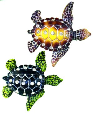 Magnete Resina Fust. Mare Tartaruga C/Strass