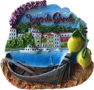 Magn. Resina Fust. Lago Di Garda Paesaggio Con Barca