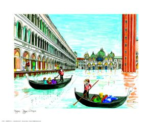 Stampe Acqu. F/To 24X30 Venezia Naif