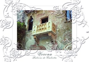 Cartolina F/To 10,5X15 Veduta Verona Balcone Decor. Rose