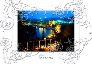 Cartolina F/To 10,5X15 Veduta Verona S. Giorgio Decor. Rose
