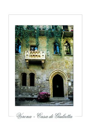 Cartolina F/To 10,5X15 Veduta Verona Casa Decor. Rose